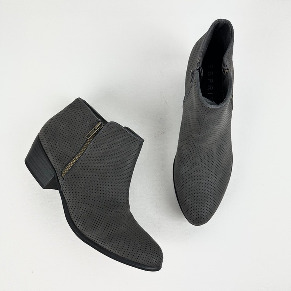 Esprit Tara2 Gray Perforated Ankle Bootie - Picture 1 of 11